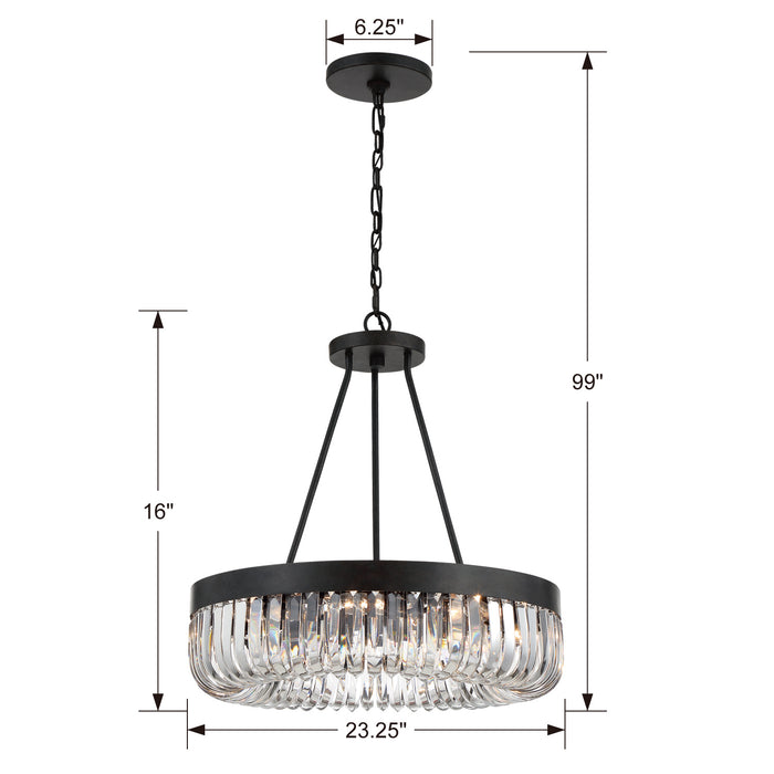 Crystorama ALI-B2008-CZ Eight Light Chandelier, Charcoal Bronze