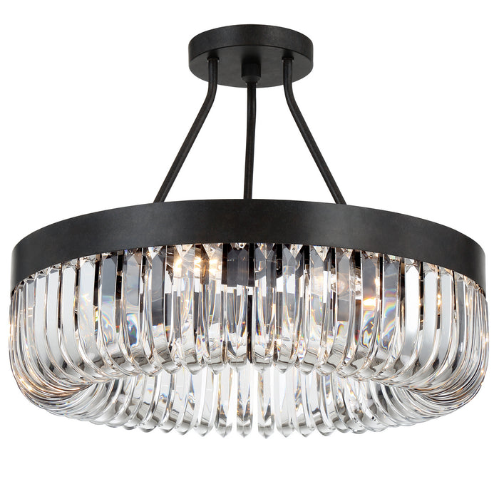 Crystorama ALI-B2008-CZ_CEILING Eight Light Semi Flush Mount, Charcoal Bronze