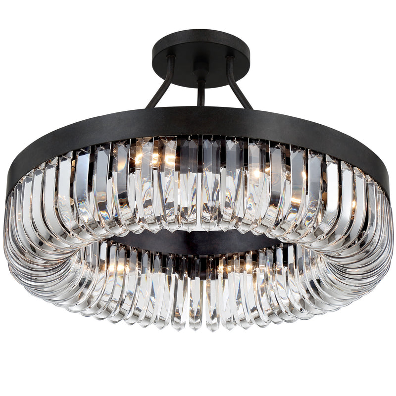 Crystorama ALI-B2008-CZ_CEILING Eight Light Semi Flush Mount, Charcoal Bronze