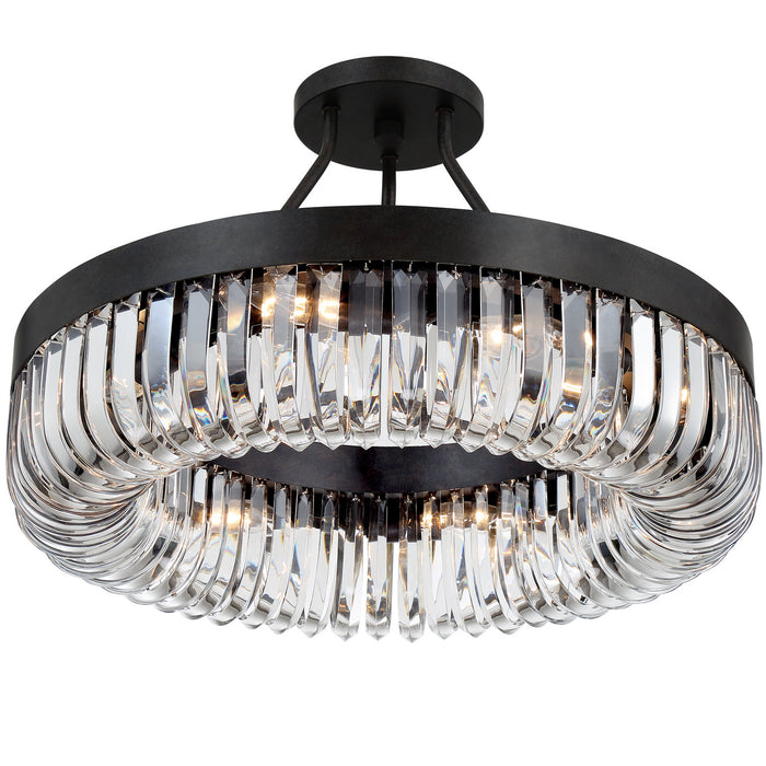 Crystorama ALI-B2008-CZ_CEILING Eight Light Semi Flush Mount, Charcoal Bronze
