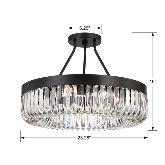 Crystorama ALI-B2008-CZ_CEILING Eight Light Semi Flush Mount, Charcoal Bronze
