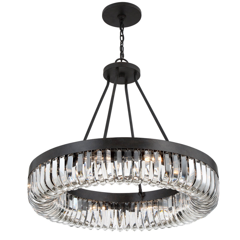 Crystorama ALI-B2010-CZ Ten Light Chandelier, Charcoal Bronze
