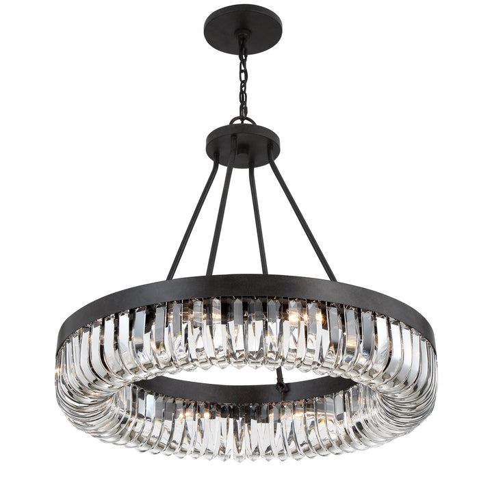Crystorama ALI-B2010-CZ Ten Light Chandelier, Charcoal Bronze