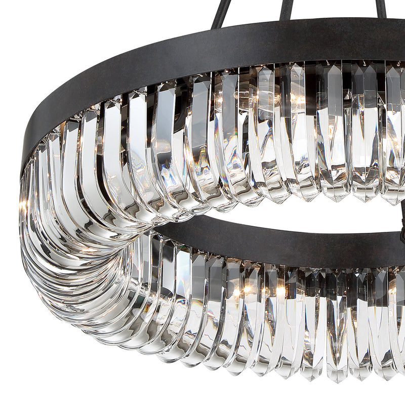 Crystorama ALI-B2010-CZ Ten Light Chandelier, Charcoal Bronze