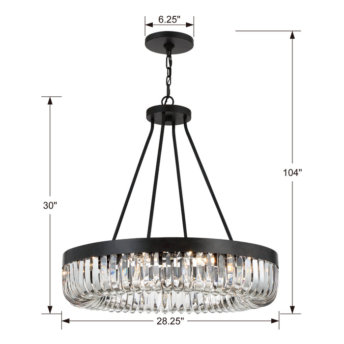 Crystorama ALI-B2010-CZ Ten Light Chandelier, Charcoal Bronze