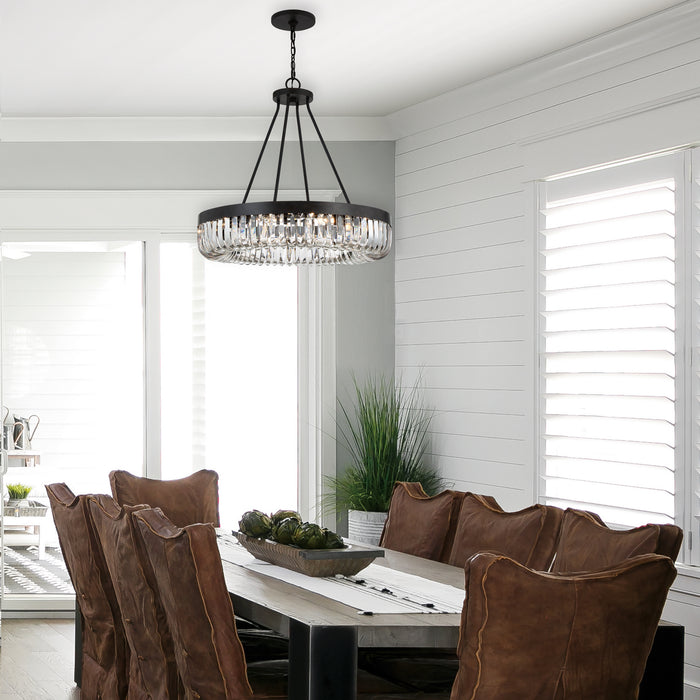 Crystorama ALI-B2010-CZ Ten Light Chandelier, Charcoal Bronze