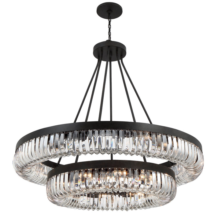 Crystorama ALI-B2026-CZ 26 Light Chandelier, Charcoal Bronze