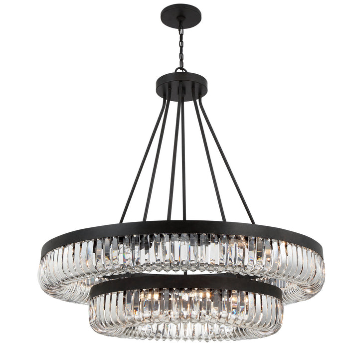 Crystorama ALI-B2026-CZ 26 Light Chandelier, Charcoal Bronze