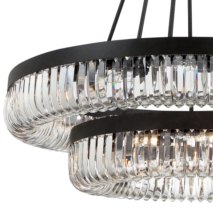 Crystorama ALI-B2026-CZ 26 Light Chandelier, Charcoal Bronze