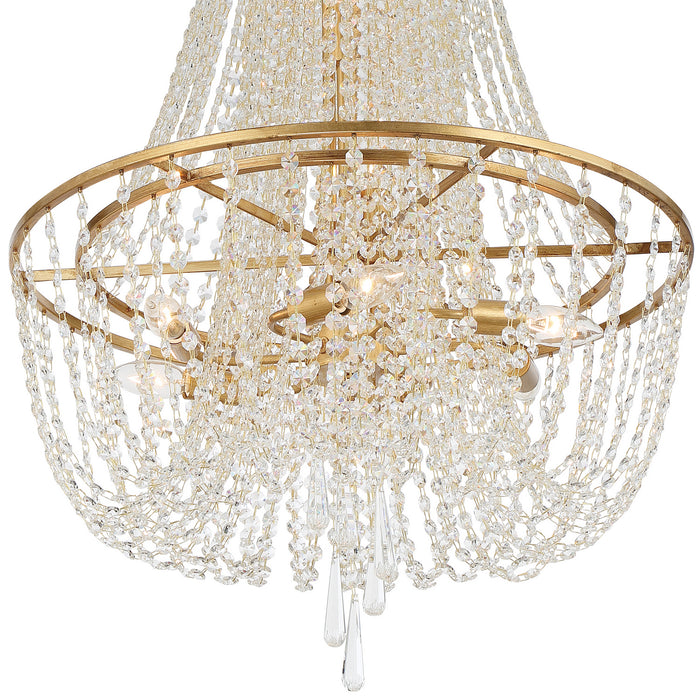 Crystorama ARC-1917-GA-CL-MWP Nine Light Chandelier, Antique Gold