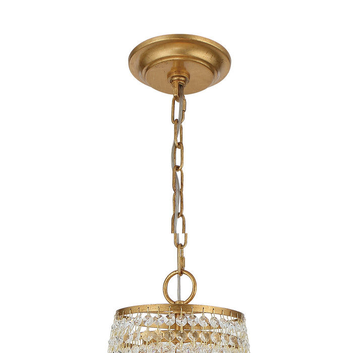 Crystorama ARC-1917-GA-CL-MWP Nine Light Chandelier, Antique Gold