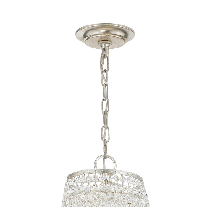 Crystorama ARC-1917-SA-CL-MWP Nine Light Chandelier, Antique Silver