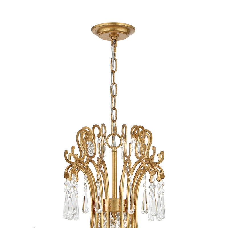 Crystorama ARC-1919-GA-CL-MWP 15 Light Chandelier, Antique Gold