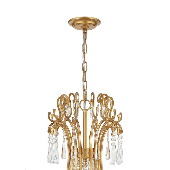 Crystorama ARC-1919-GA-CL-MWP 15 Light Chandelier, Antique Gold