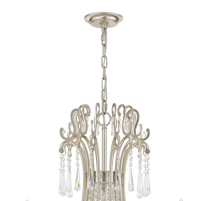 Crystorama ARC-1919-SA-CL-MWP 15 Light Chandelier, Antique Silver