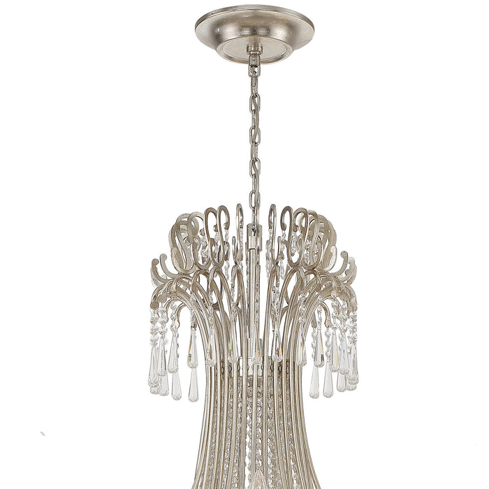 Crystorama ARC-1929-SA-CL-MWP 28 Light Chandelier, Antique Silver