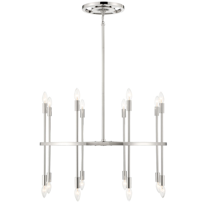 Crystorama ARS-B4016-PN 16 Light Chandelier, Polished Nickel