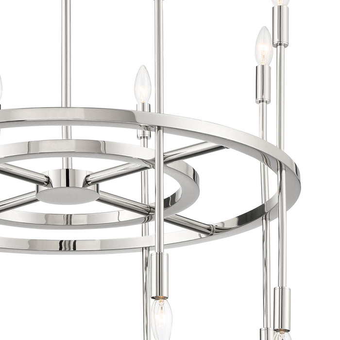 Crystorama ARS-B4016-PN 16 Light Chandelier, Polished Nickel