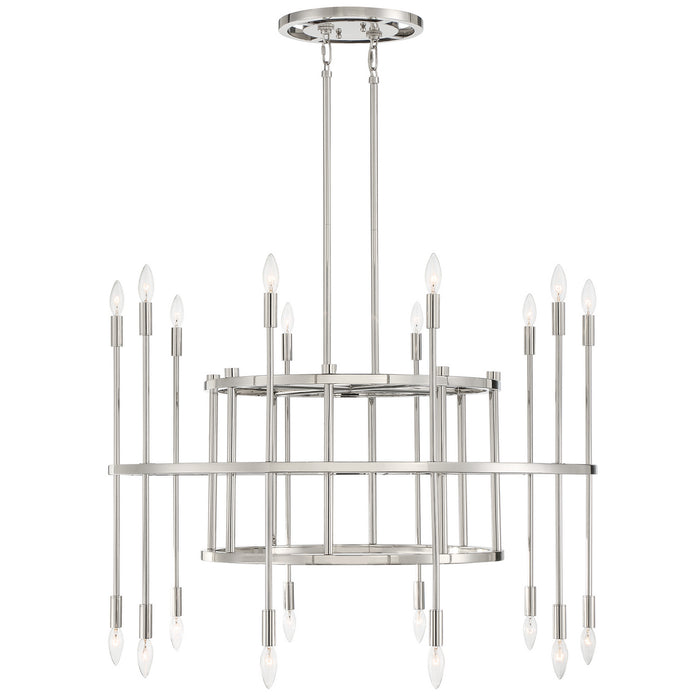 Crystorama ARS-B4020-PN 20 Light Chandelier, Polished Nickel