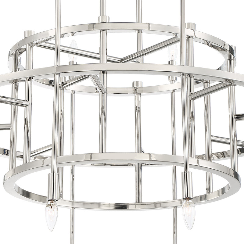 Crystorama ARS-B4020-PN 20 Light Chandelier, Polished Nickel