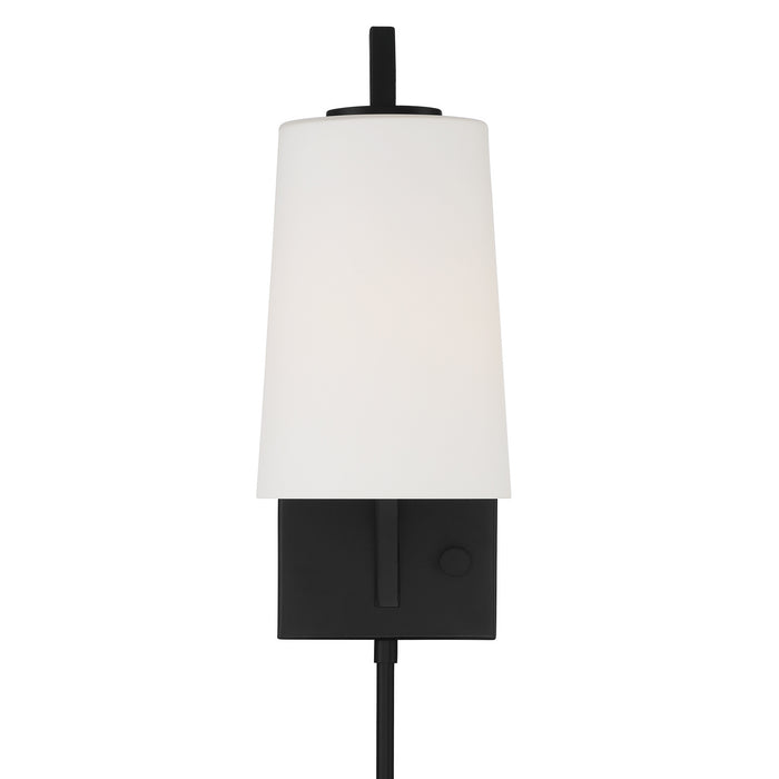 Crystorama AVO-B4201-MK One Light Wall Sconce, Matte Black