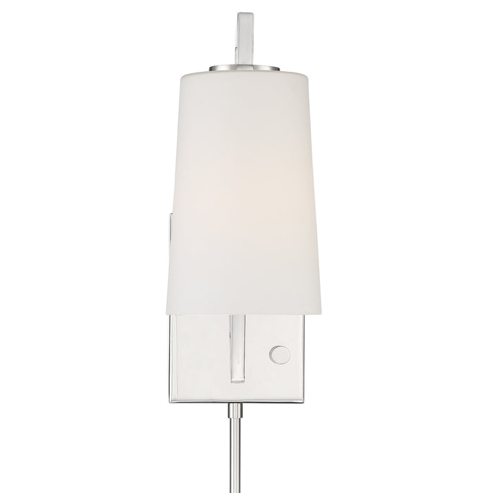 Crystorama AVO-B4201-PN One Light Wall Sconce, Polished Nickel