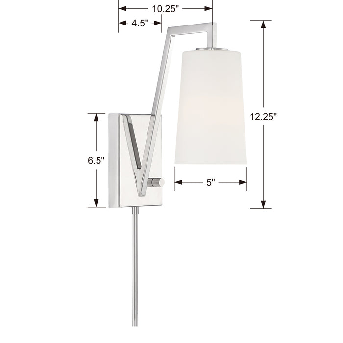 Crystorama AVO-B4201-PN One Light Wall Sconce, Polished Nickel