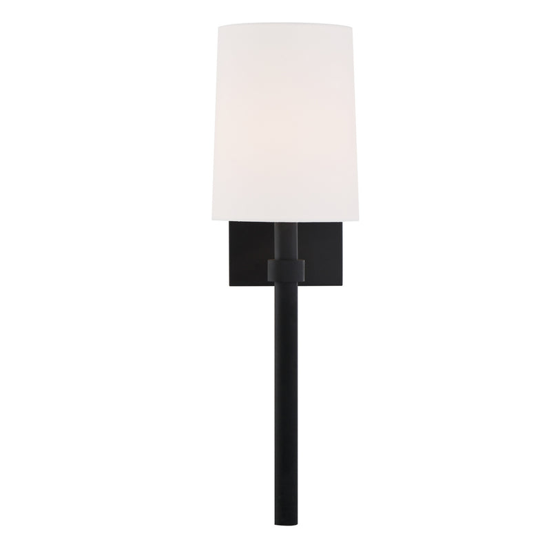 Crystorama BRO-451-BF One Light Wall Sconce, Black Forged
