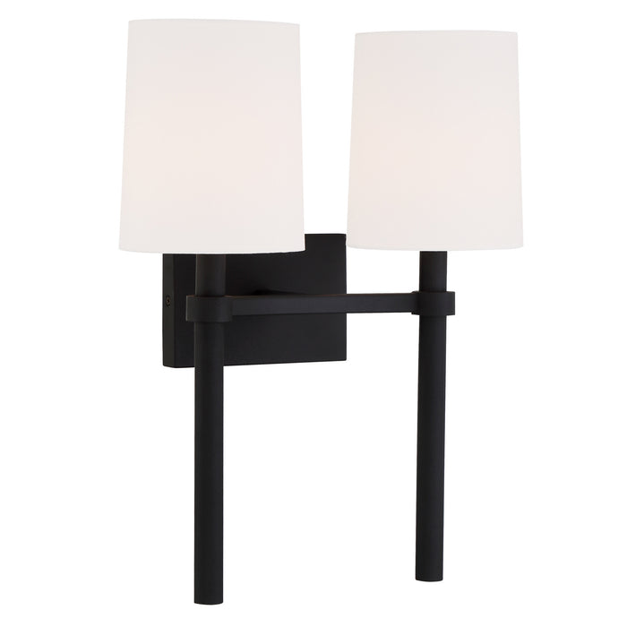 Crystorama BRO-452-BF Two Light Wall Sconce, Black Forged