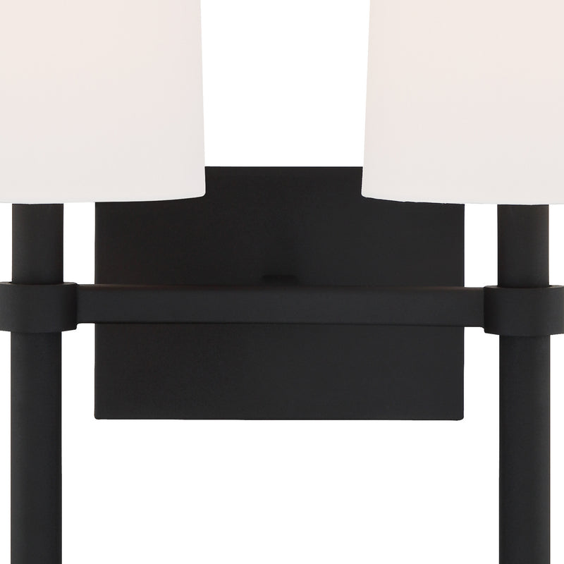 Crystorama BRO-452-BF Two Light Wall Sconce, Black Forged