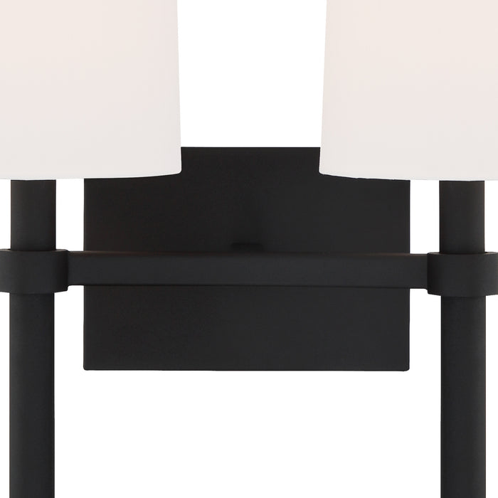 Crystorama BRO-452-BF Two Light Wall Sconce, Black Forged