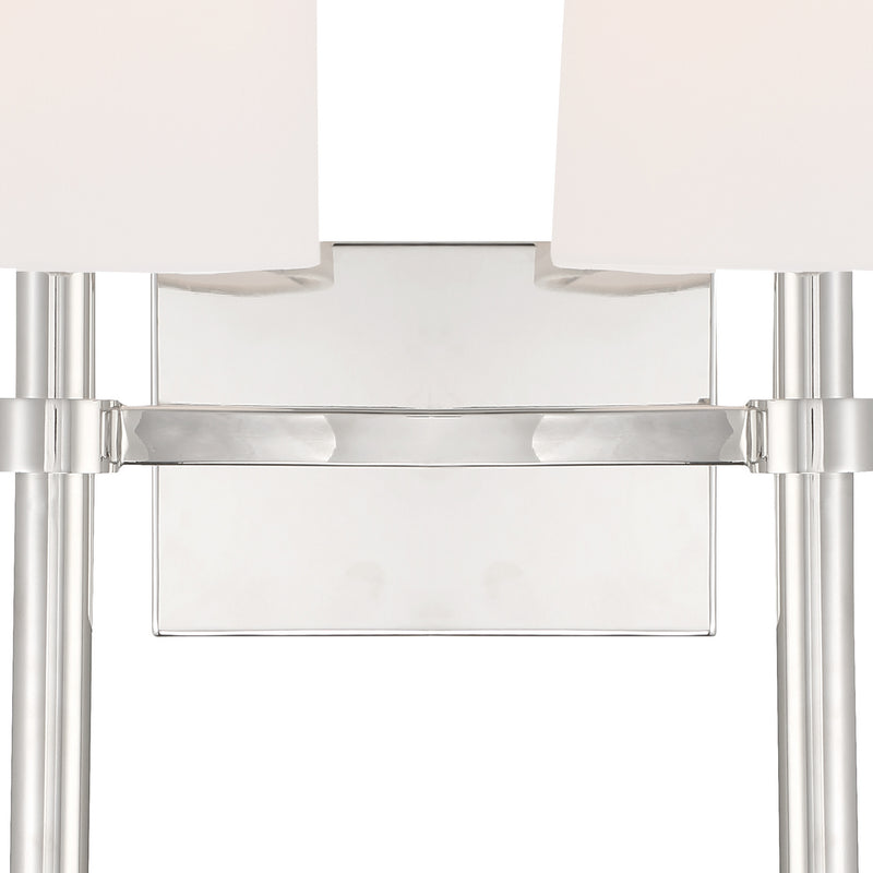 Crystorama BRO-452-PN Two Light Wall Sconce, Polished Nickel