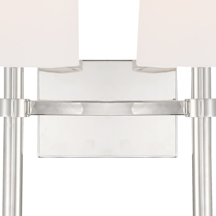 Crystorama BRO-452-PN Two Light Wall Sconce, Polished Nickel