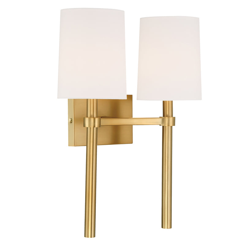 Crystorama BRO-452-VG Two Light Wall Sconce, Vibrant Gold