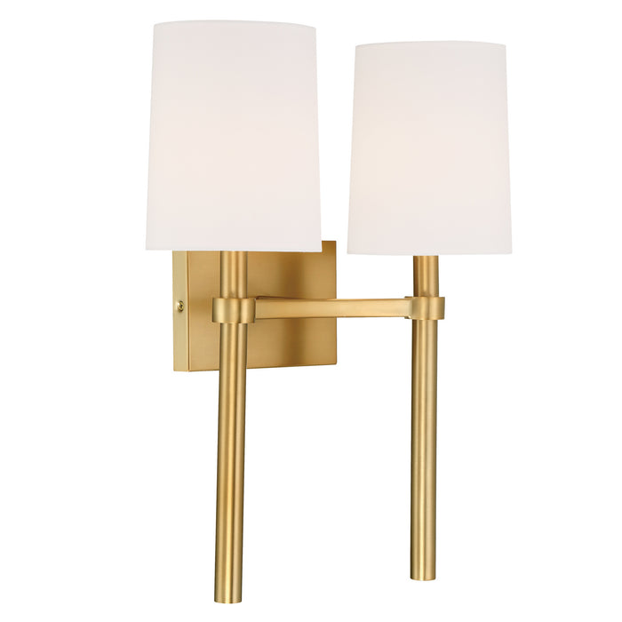 Crystorama BRO-452-VG Two Light Wall Sconce, Vibrant Gold