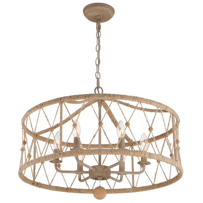 Crystorama BRX-B7906-BS Six Light Chandelier, Burnished Silver