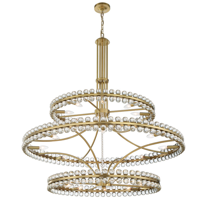 Crystorama CLO-8000-AG 24 Light Chandelier, Aged Brass