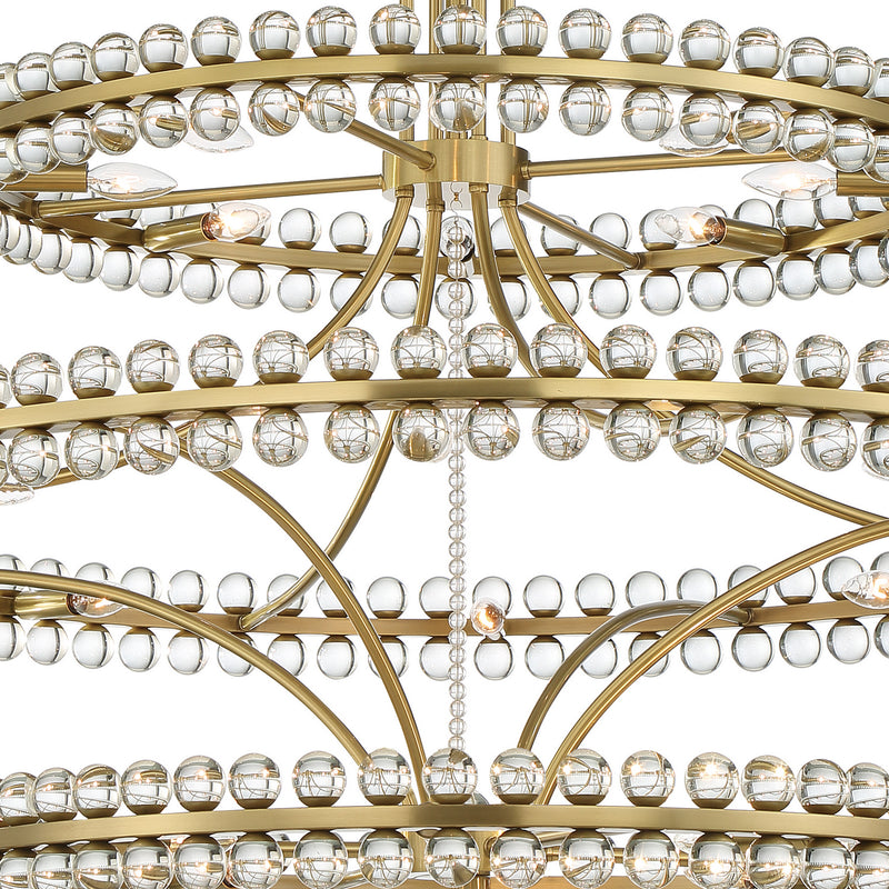 Crystorama CLO-8000-AG 24 Light Chandelier, Aged Brass
