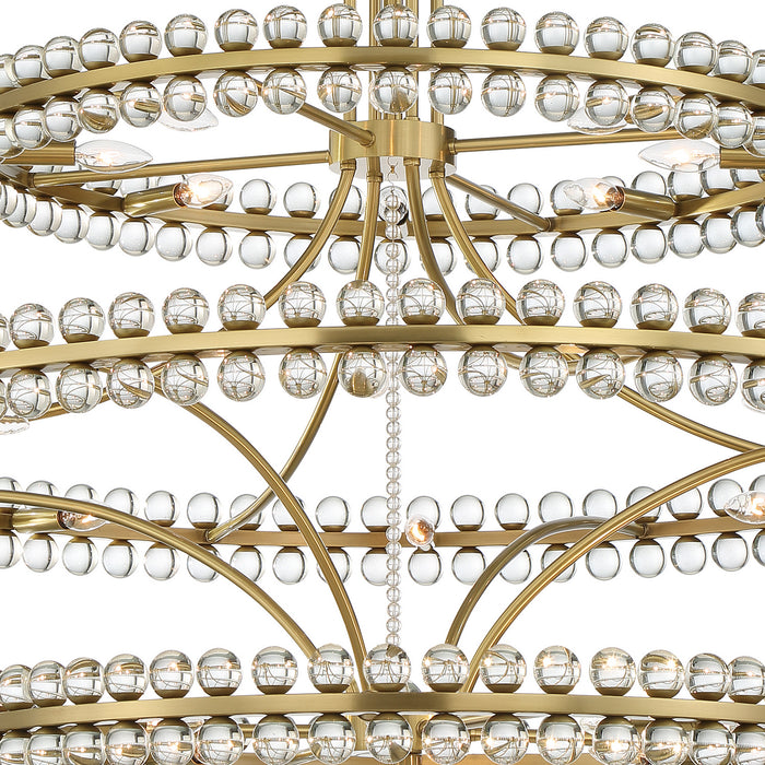 Crystorama CLO-8000-AG 24 Light Chandelier, Aged Brass