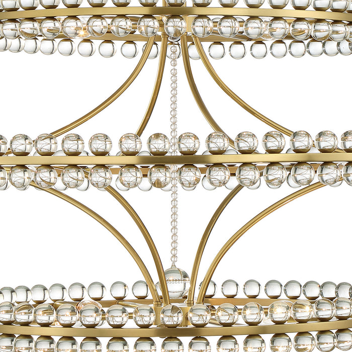 Crystorama CLO-8000-AG 24 Light Chandelier, Aged Brass