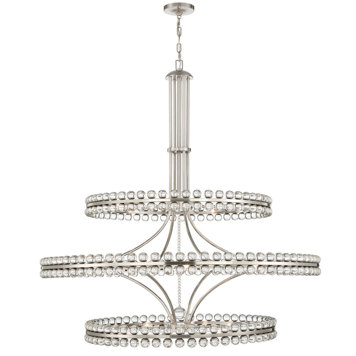 Crystorama CLO-8000-BN 24 Light Chandelier, Brushed Nickel
