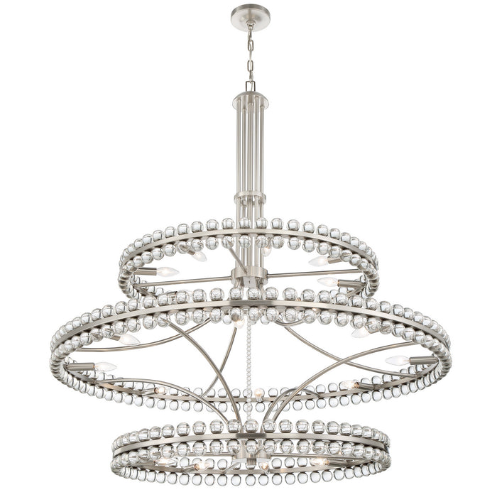 Crystorama CLO-8000-BN 24 Light Chandelier, Brushed Nickel