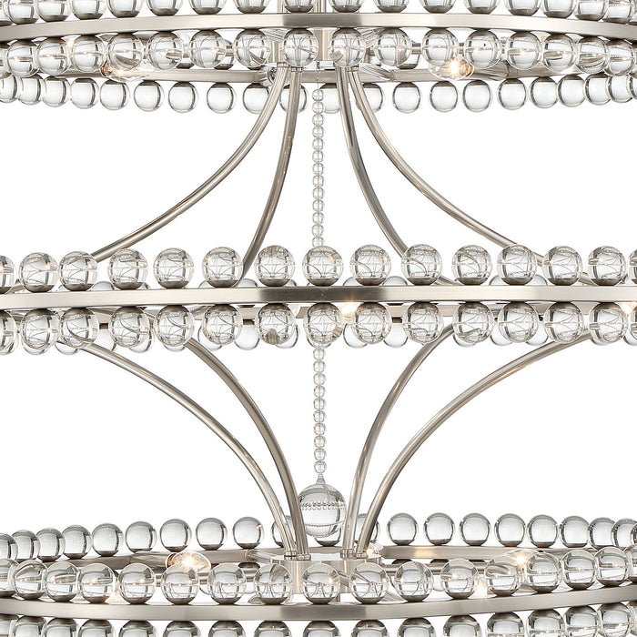 Crystorama CLO-8000-BN 24 Light Chandelier, Brushed Nickel