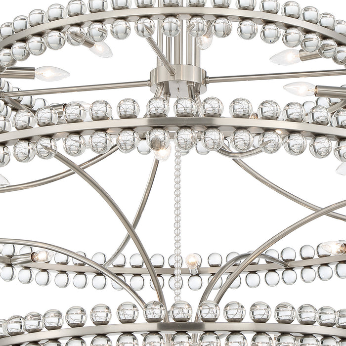 Crystorama CLO-8000-BN 24 Light Chandelier, Brushed Nickel