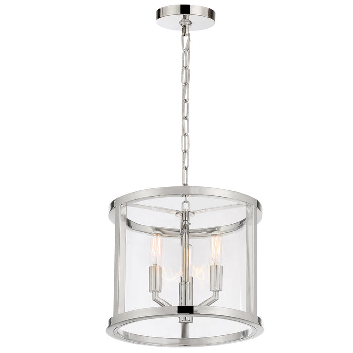 Crystorama DEV-B8003-PN Three Light Mini Chandelier, Polished Nickel