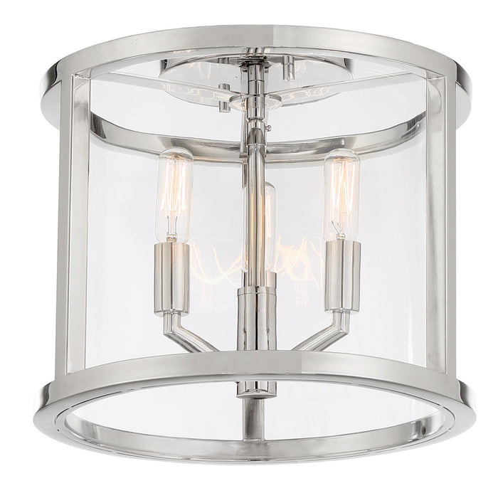 Crystorama DEV-B8003-PN_CEILING Three Light Semi Flush Mount, Polished Nickel