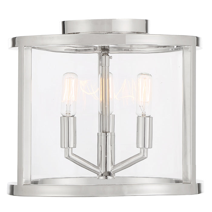 Crystorama DEV-B8003-PN_CEILING Three Light Semi Flush Mount, Polished Nickel