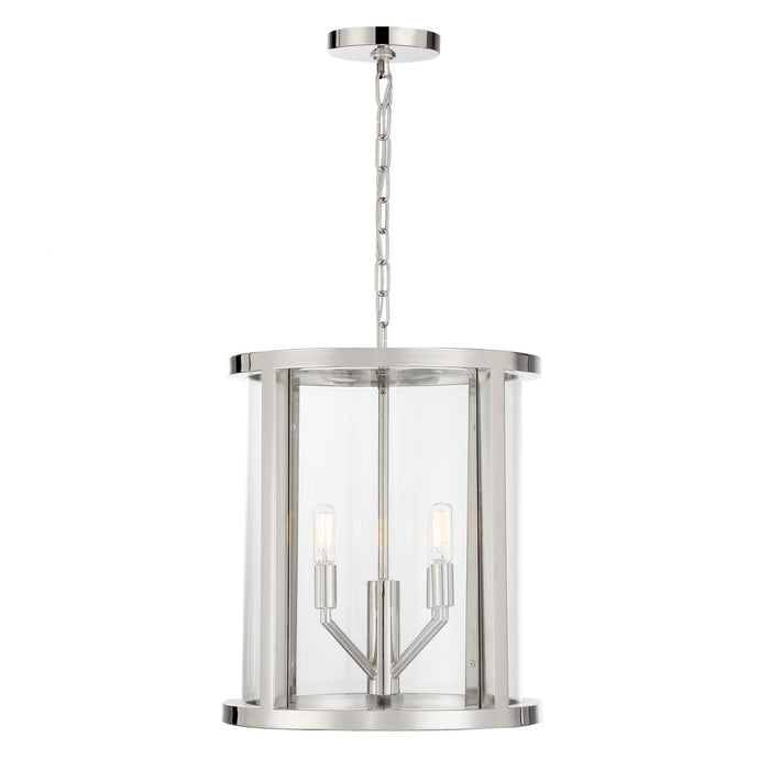 Crystorama DEV-B8004-PN Four Light Mini Chandelier, Polished Nickel