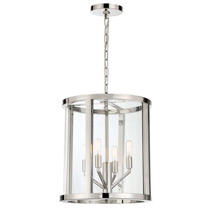 Crystorama DEV-B8004-PN Four Light Mini Chandelier, Polished Nickel