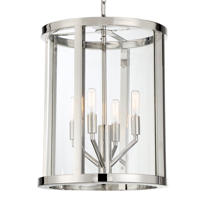 Crystorama DEV-B8004-PN Four Light Mini Chandelier, Polished Nickel